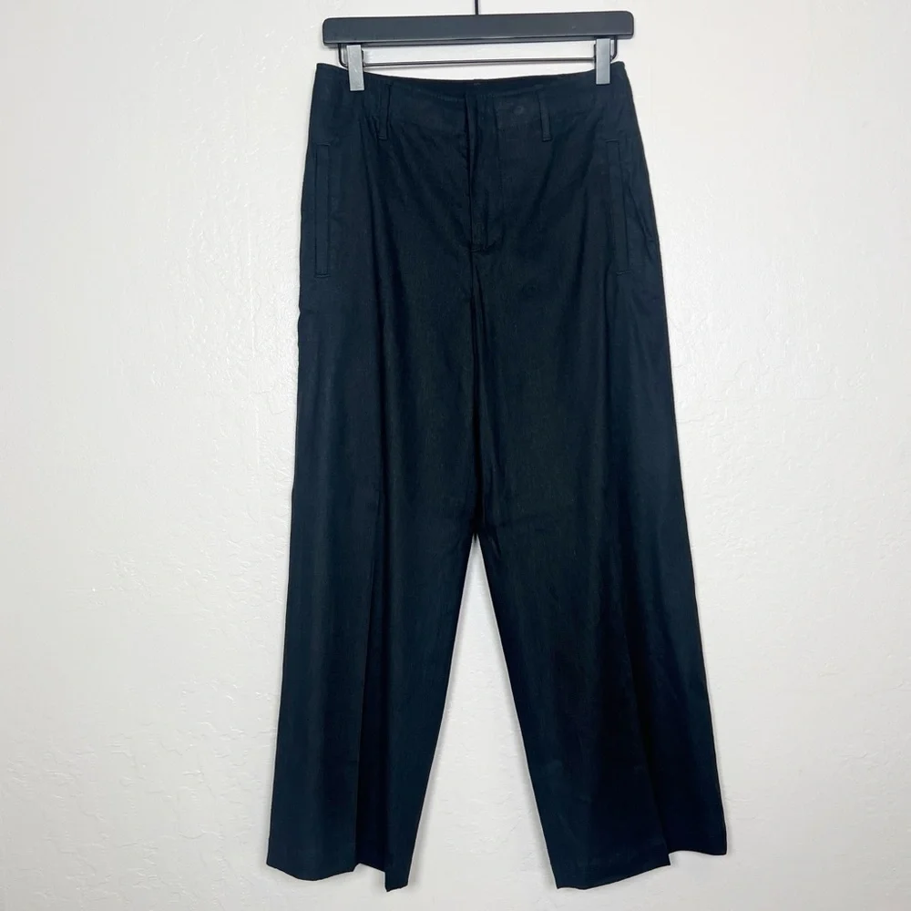 RAG & BONE Women’s Size 4 Black Dylan Cropped Linen Pants